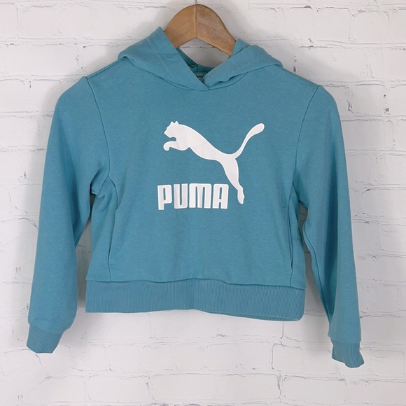 Puma Other - Puma Kids Blue Long Sleeve Pullover Hoodie Sz 7-8